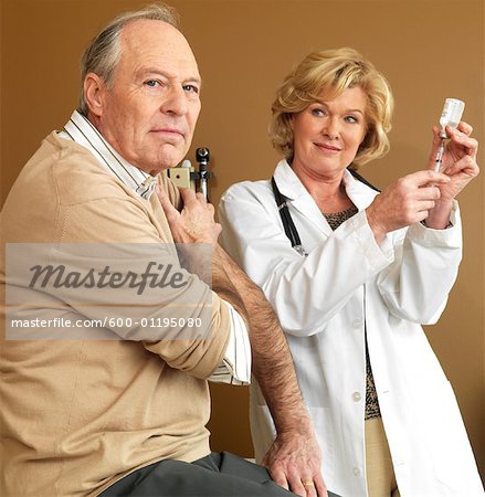 Arzt und Patient Nadel