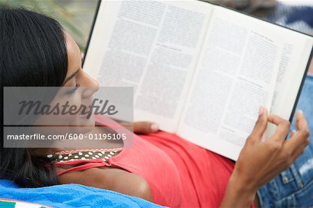 Woman Reading Outdoors