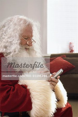 Père Noël à l'aide d'agenda électronique