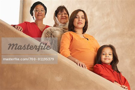 Portrait de famille multigénérationnelle