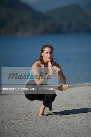 Frau tun Yoga