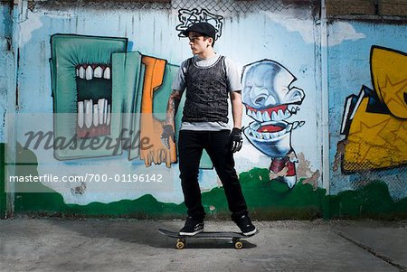 Young Man on Skateboard