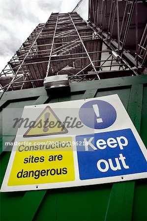 Warning Signs at Construction Site