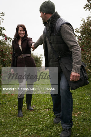 Couple in Apple Orchard