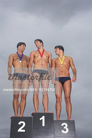 Swimmers on Podium