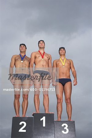 Swimmers on Podium