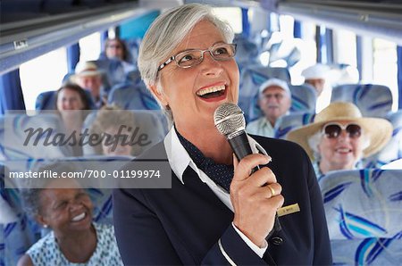 Tour Guide on Tour Bus