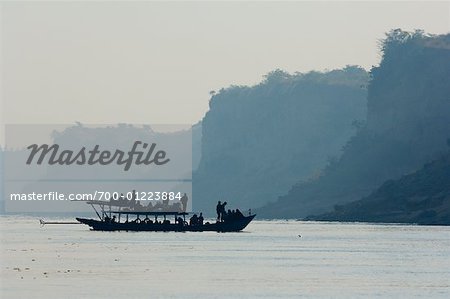 Boat on Ayeyarwady River, Bagan, Myanmar