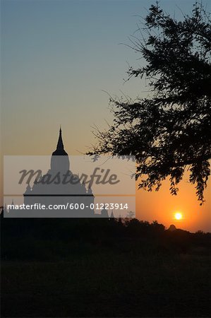 Silhouette of Sulamani, Bagan, Myanmar