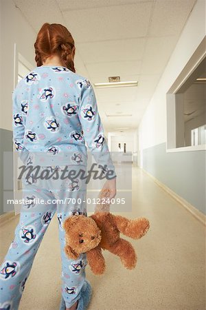 Girl Walking in Hospital