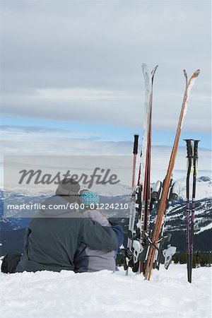 Couple Taking a Break from Skiing Whistler, BC, Canada