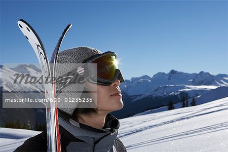 Portrait of Man Skiing