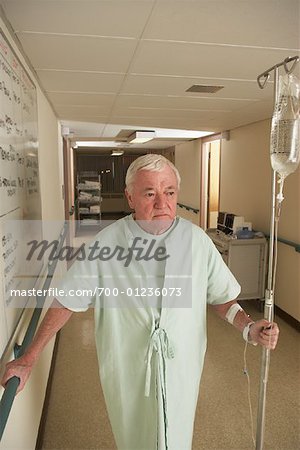 Man Walking in Hospital