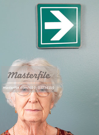 Portrait of Woman by Sign