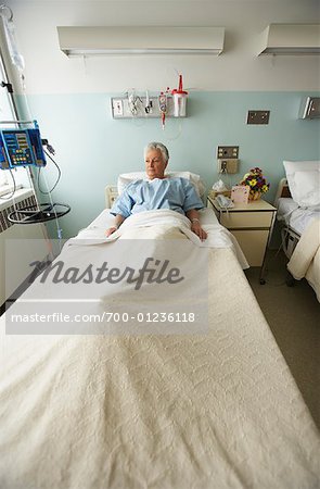 Woman in Hospital Bed