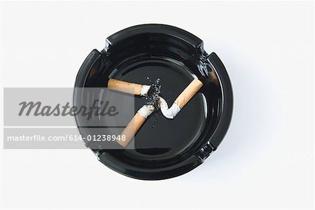 Cigarette butts in an ashtray