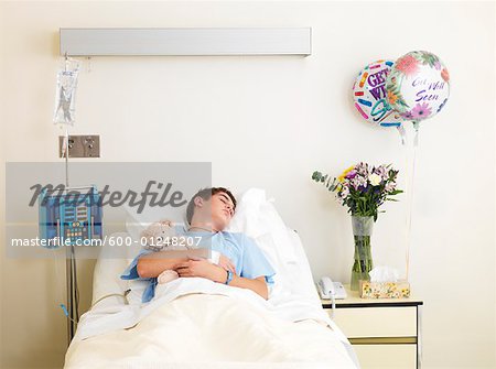 Boy in Hospital Room