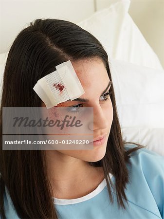 Woman in Hospital with Black Eye