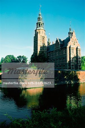 Castle at the waterfront, Frederiksborg Castle, Copenhagen, Denmark