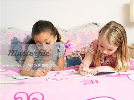 Girls Writing in Diaries