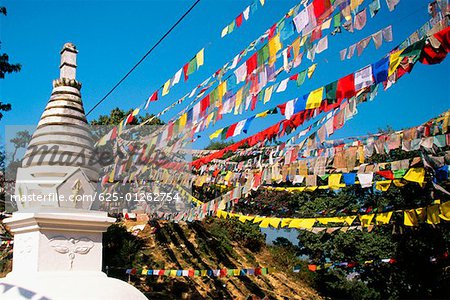 Low angle view of a temple, Swayambhunath, Katmandu, Nepal