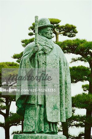 Gros plan d'une statue, Kokichi Mikimoto, Mikimoto Pearl Island, Toba, préfecture de Mie, Japon