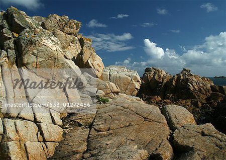 Ile de Brehat, Brittany, France, coastal rock formations