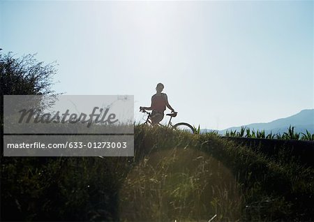 Mountainbiker, silhouette