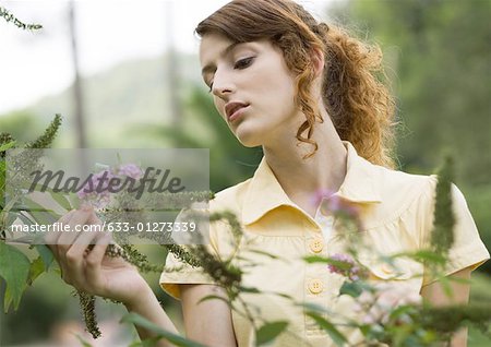 Woman doing yardwork