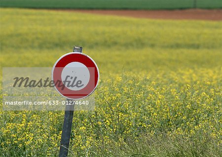 Do not enter sign and field of colza