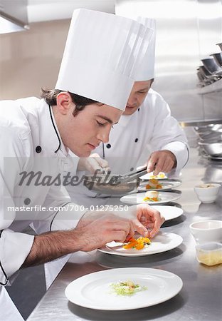 Chefs Preparing Dishes