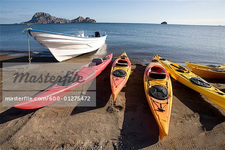Beached Kayaks, Sea of Cortez, Baja, Mexico