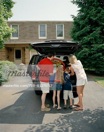 Family Packing Minivan