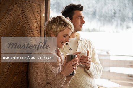 Paar trinken Kaffee