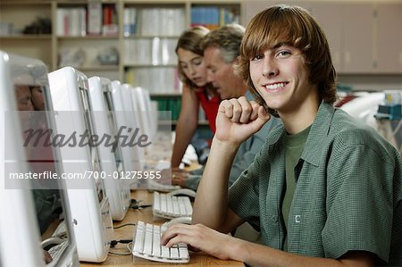 Portrait of Student in Computer Lab