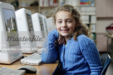 Portrait of Student in Computer Lab