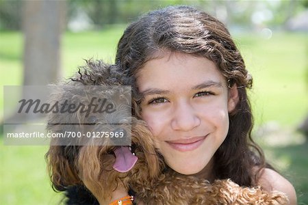 Portrait of Girl with Dog