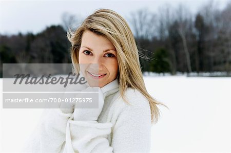 Portrait de femme en hiver