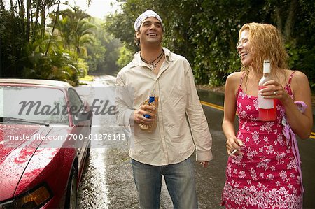 Portrait of Couple, Oahu, Hawaii, USA