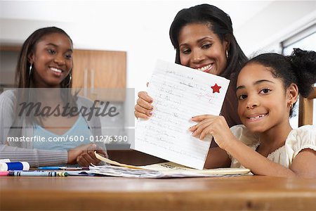Woman and Daughter with Homework