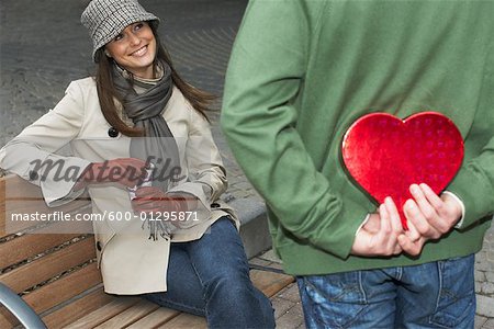Man Giving Woman Valentine Gift