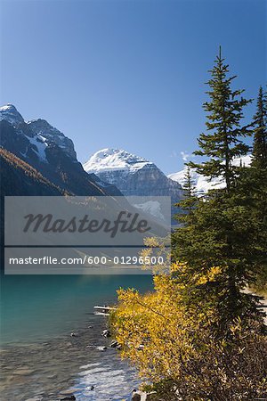 Mountains and Lake, Lake Louise, Banff National Park, Alberta, Canada