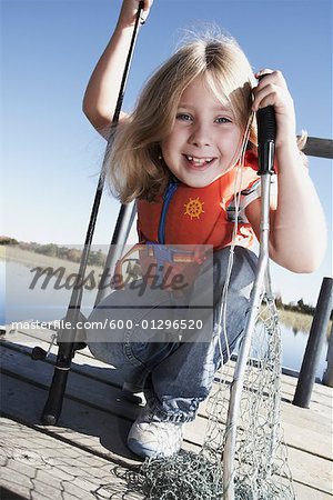 Portrait de jeune fille de pêche