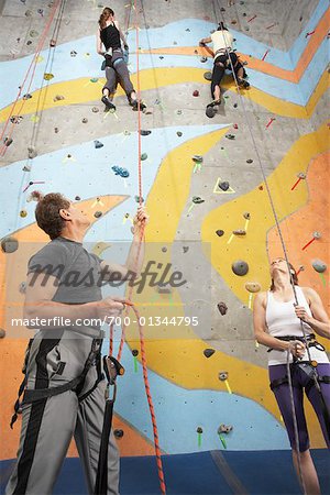 People in Climbing Gym