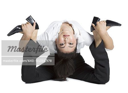 Female contortionist businesswoman