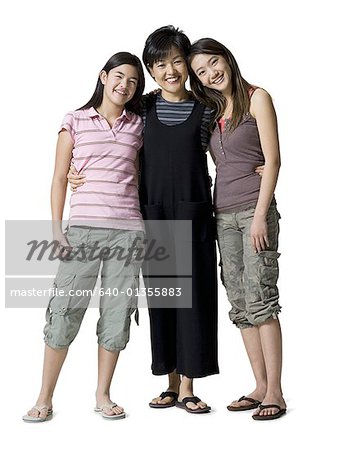 Portrait of a mother and her two daughters
