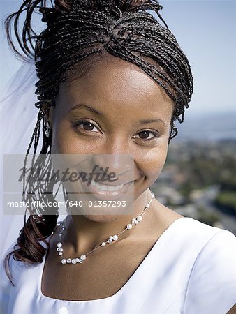 Portrait of a bride smiling