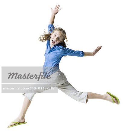 Portrait of a girl running