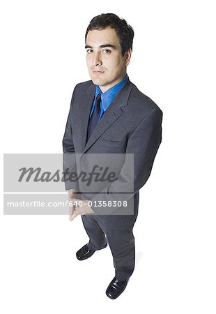 High angle view of a businessman standing