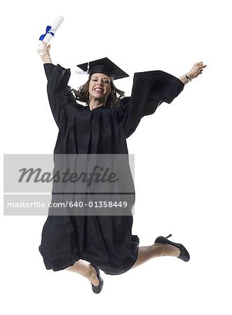 Female student celebrating graduation